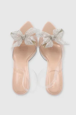 Tacon transparente moño brillos