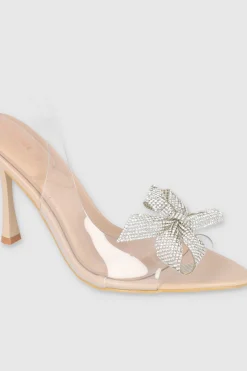 Tacon transparente moño brillos