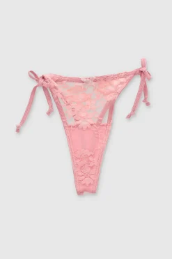 Tanga con moños y encaje