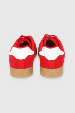 Tenis casual rayas punta suede