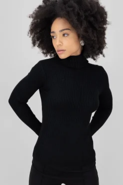 Top acanalado manga larga