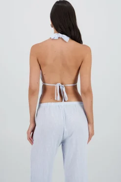 Top amarre espalda descubierta rayas