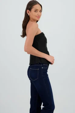 Top bandeau sastre con botones