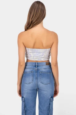 Top brillos strapless