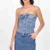 Top Corset Denim Bolsillos