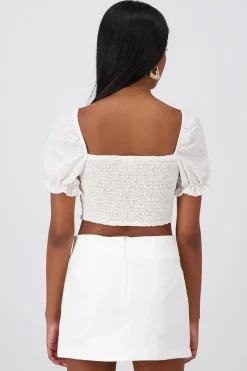 Top corset flores bordadas