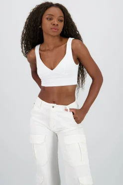 Top corto escote en V