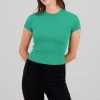 Top corto manga corta cuello redondo