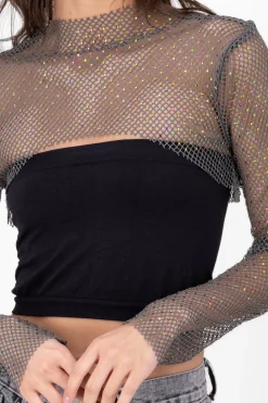 Top Crop Red Pedrería