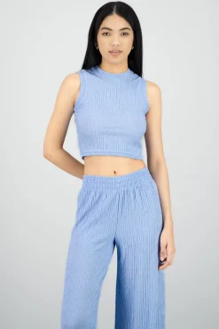 Top crop texturizado