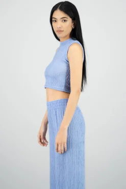 Top crop texturizado