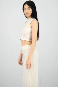 Top crop texturizado