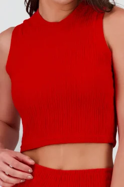 Top crop texturizado