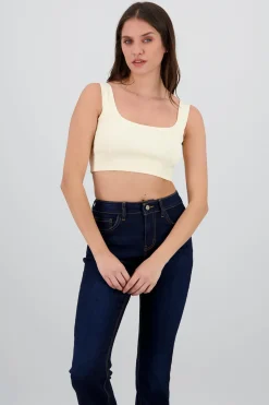 Top crop tirantes escote cuadrado