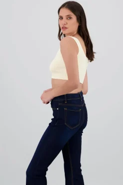 Top crop tirantes escote cuadrado