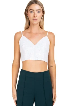 Top crop tirantes lentejuelas