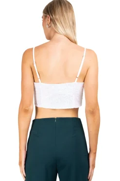 Top crop tirantes lentejuelas