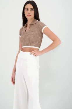 Top cuello polo cadena