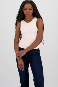 Top de doble tela con tacto suave liso