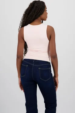 Top de doble tela con tacto suave liso