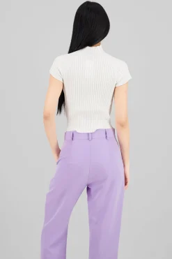 Top de manga corta con tejido grueso