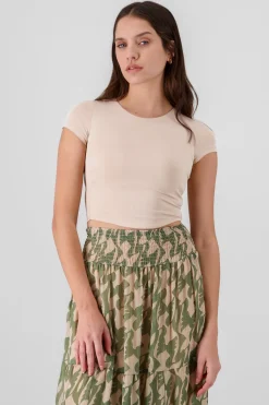 Top doble tela manga corta