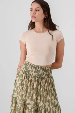 Top doble tela manga corta