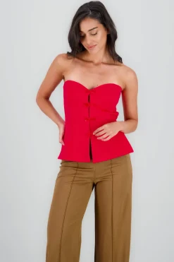 Top escote corazon detalle moños