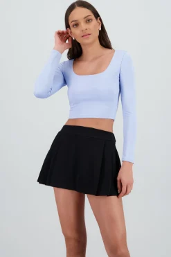 Top escote cuadrado con manga larga