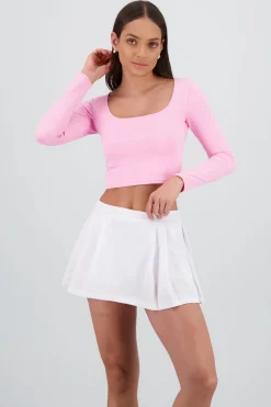 Top escote cuadrado con manga larga