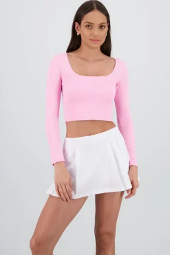 Top escote cuadrado con manga larga