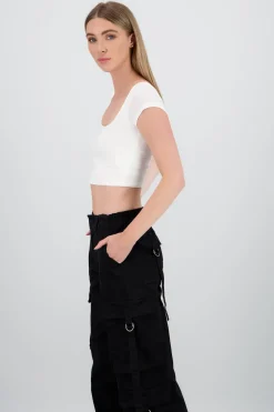 Top escote cuadrado con manga corta