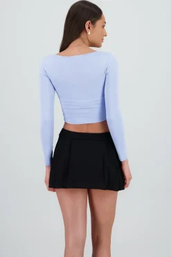 Top escote cuadrado con manga larga