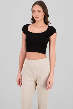 Top escote cuadrado doble tela