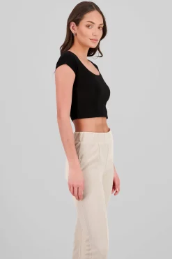 Top escote cuadrado doble tela