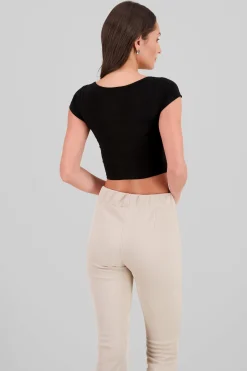 Top escote cuadrado doble tela