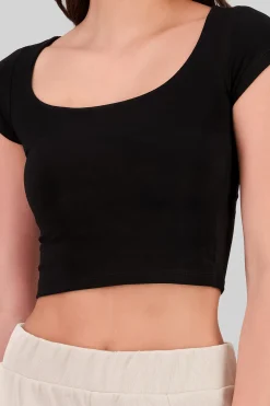 Top escote cuadrado doble tela