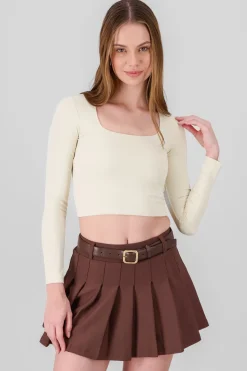 Top escote cuadrado manga larga