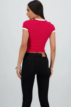 Top estampado contraste