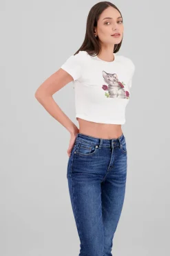 Top estampadp gatito