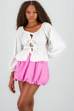 Top liso abierto moños hypsters