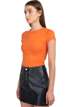 Top Manga Corta Acanalado