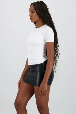 Top manga corta doble tela