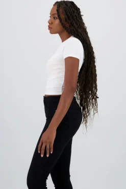 Top manga corta encaje escote