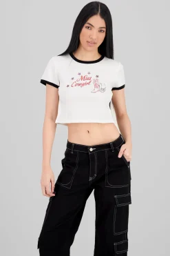 Top manga corta estampado