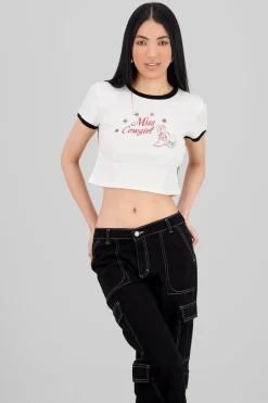 Top manga corta estampado