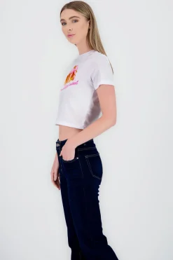 Top manga corta estampado croissant