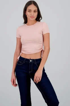 Top manga corta jaretas laterales