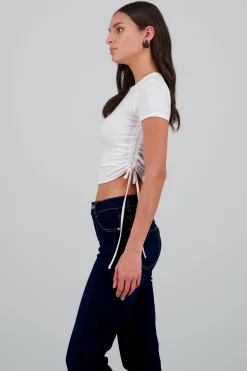 Top manga corta jaretas laterales