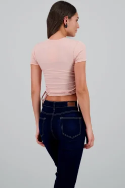 Top manga corta jaretas laterales